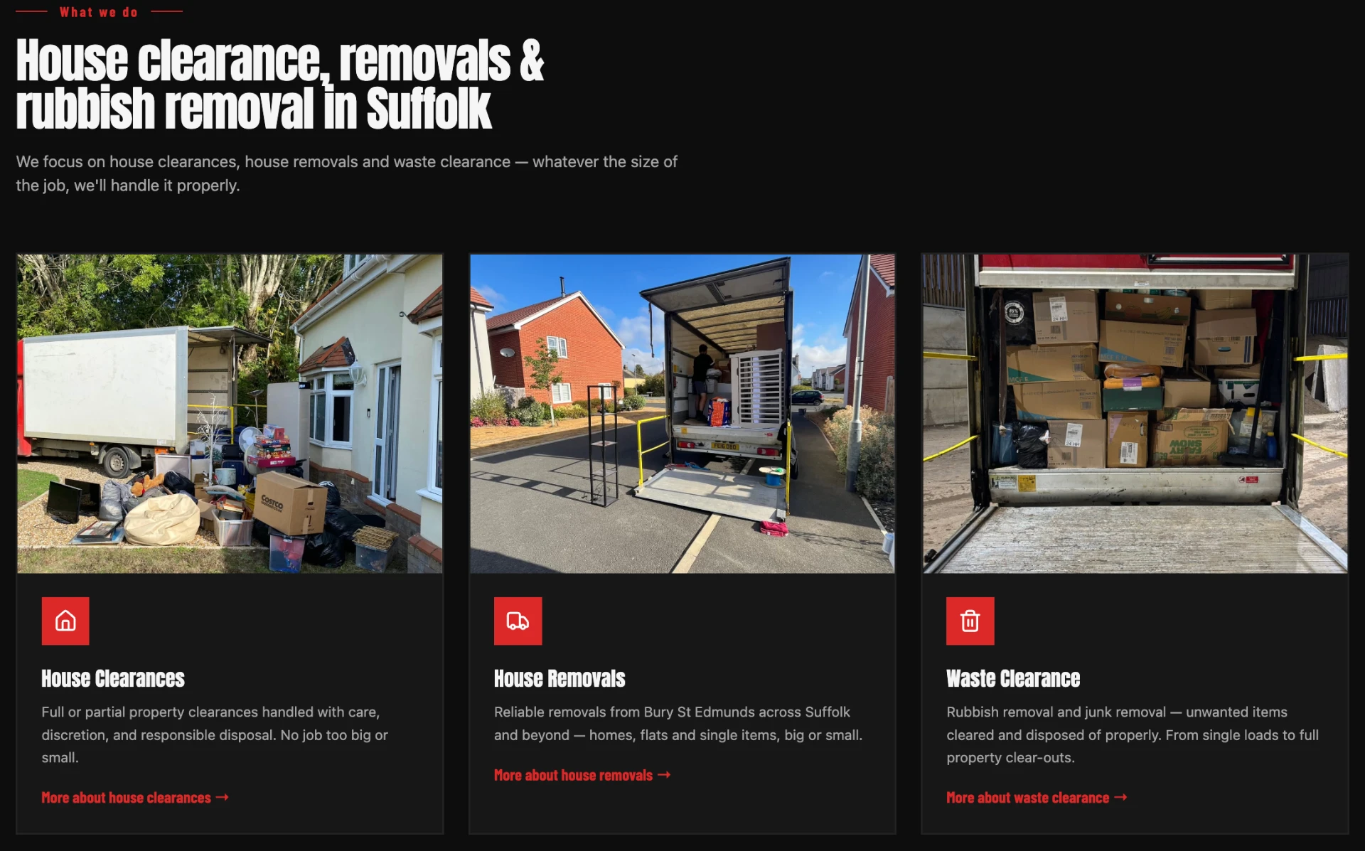 East Anglia Clearance & Removals — screenshot 2